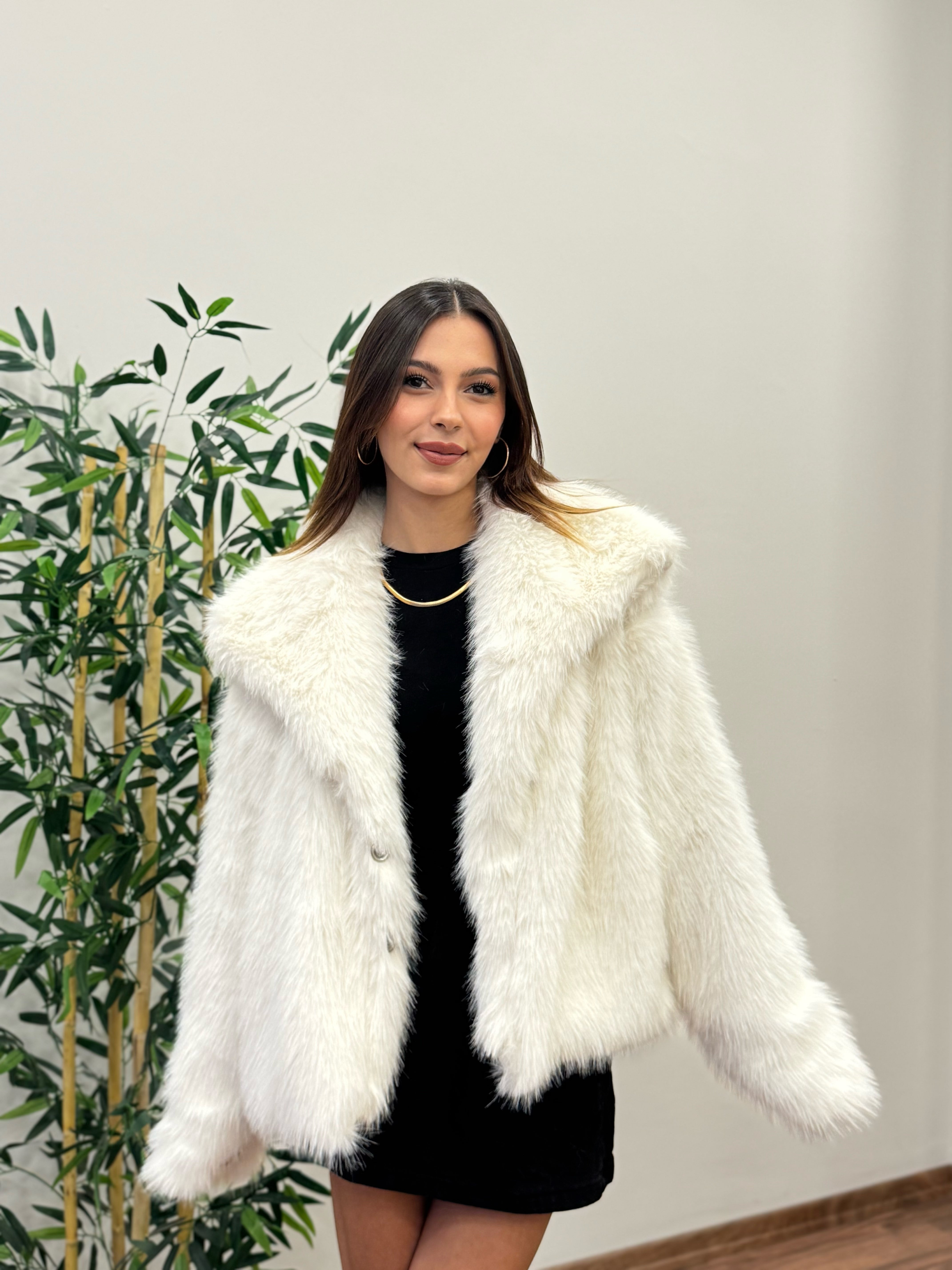 Beyaz Astarlı Cepli Premium Kürk