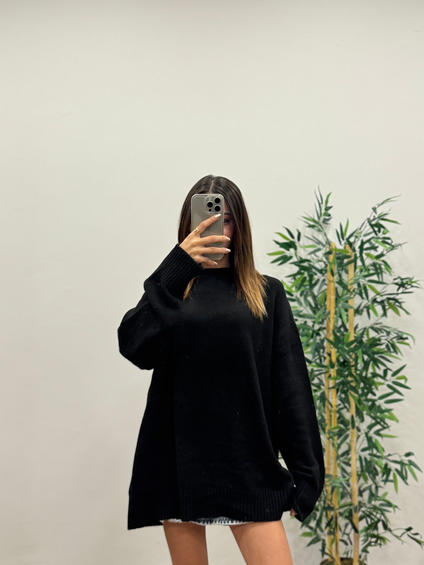 Massi Oversize Siyah Kazak