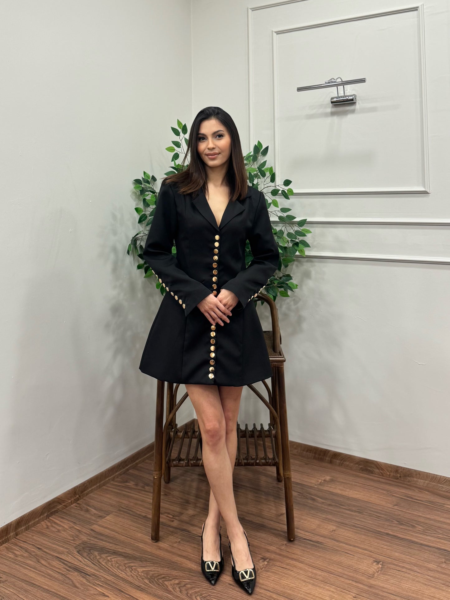 Monro Premium Siyah Blazer Elbise