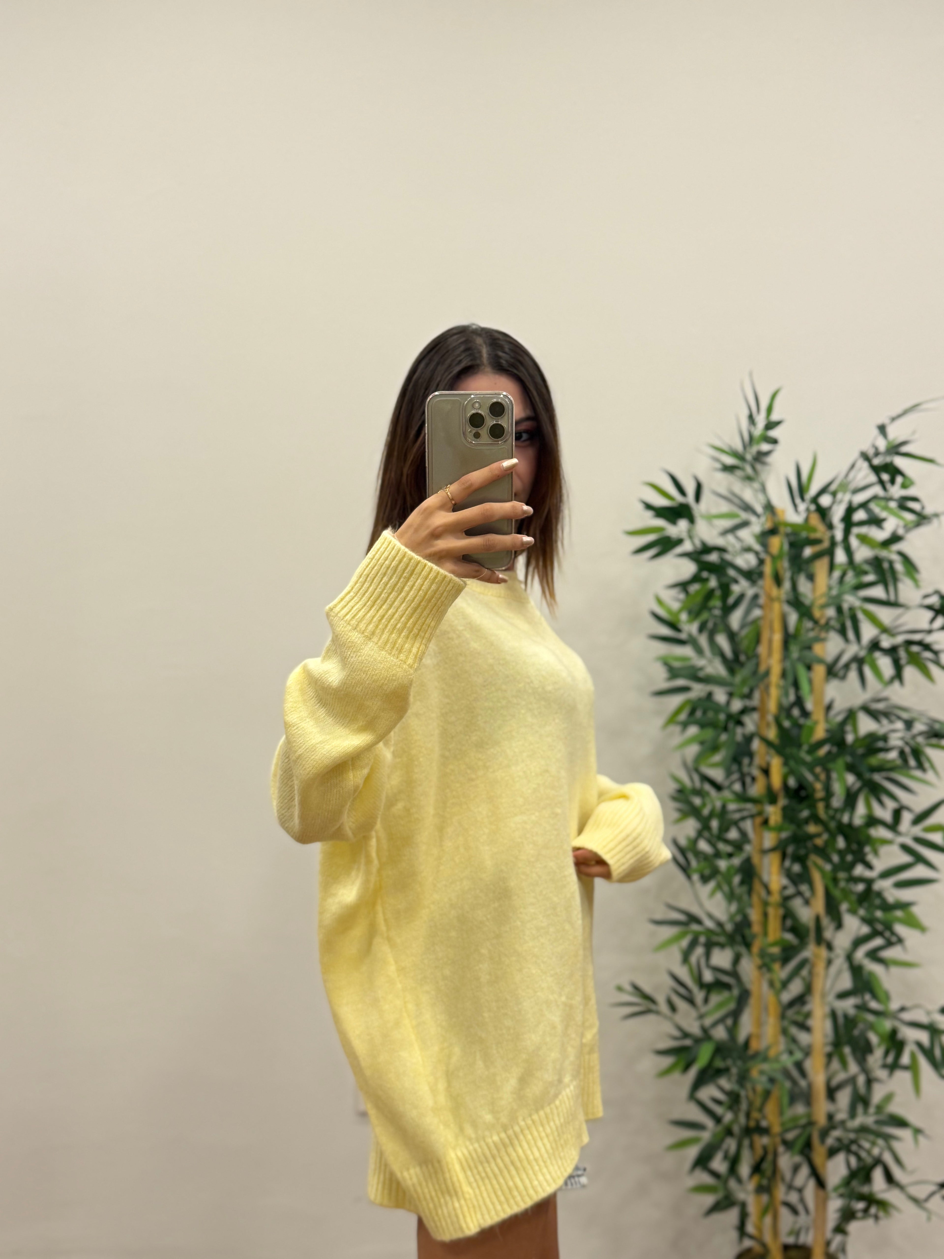 Massi Oversize Limon Sarı Kazak