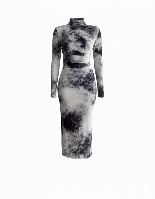 Batik Desen Gri Elbise