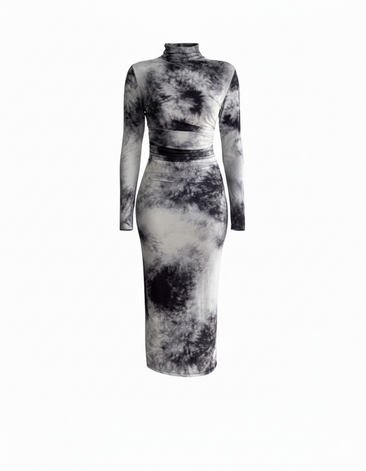 Batik Desen Gri Elbise